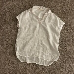 White Linen Nicole Miller Blouse XS